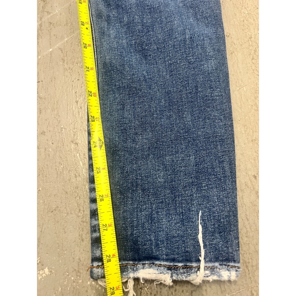 Flying Monkey Jeans Womens 28 Blue Denim Medium Wash Straight Leg Zip Fly Retro - Picture 7 of 8